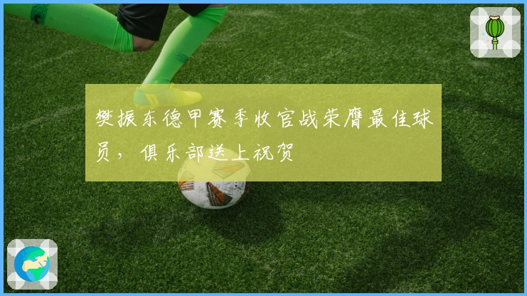 樊振东德甲赛季收官战荣膺最佳球员，俱乐部送上祝贺